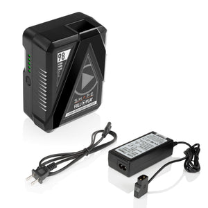 One Full Play 14.8V 98Wh Rechargeable Lithium-Ion Gold-Mount Battery with Full PLay Portable D-Tap Travel Battery Charger