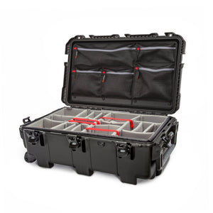 Case 962 with mesh lid organizer, with padded divider - Black