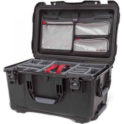 938 Wheeled Hard Case with with Lid Organizer & Padded Divider - Black
