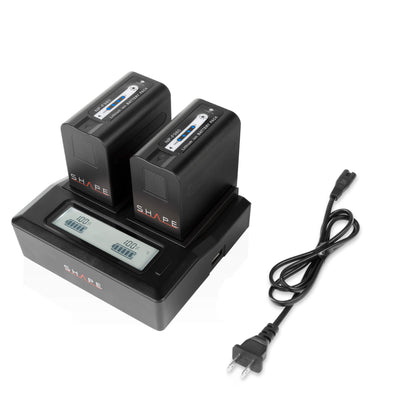 NP-F980 Lithium-Ion 2-Batteries with Dual LCD Charger