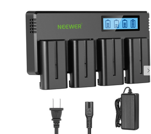 Lot de 4 batteries de remplacement NEEWER NP-F550 2600 mAh pour Sony