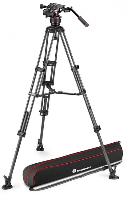 Nitrotech 608 video head CF twin leg tripod ms