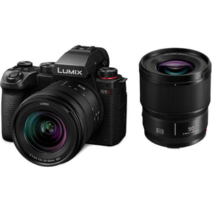 Appareil photo hybride Lumix S5 II avec objectif Lumix S 20-60 mm f/3,5-5,6 et Lumix S 50 mm f/1,8