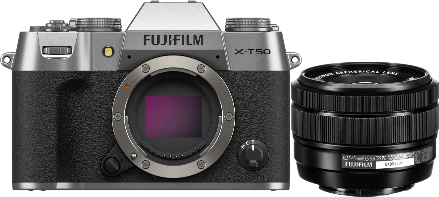 X-T50 Mirrorless Digital Camera with XC 15-45mm F3.5-5.6 OIS PZ Lens