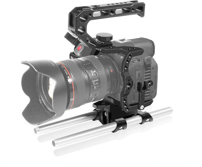 Canon EOS R5C - R5 - R6 Full Camera Cage with 15mm LWS Rod System