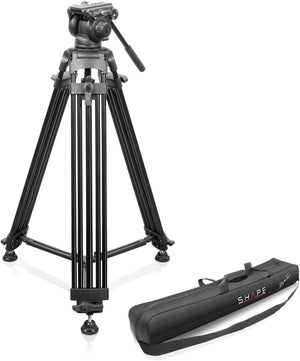 Trépied vidéo à tête fluide de 75 mm à 3 niveaux et sac