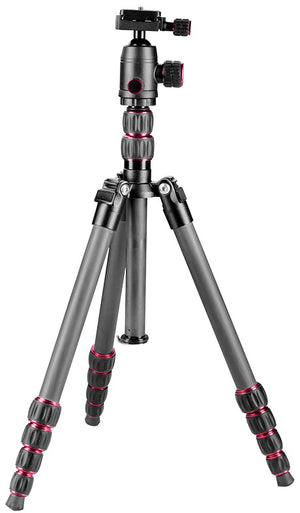 Trépied inversé noir en fibre de carbone à 5 sections avec rotule