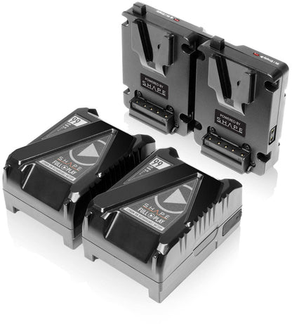2X Mini V-Mount 99WH Batteries with Dual V-Mount Hot Swap Plate