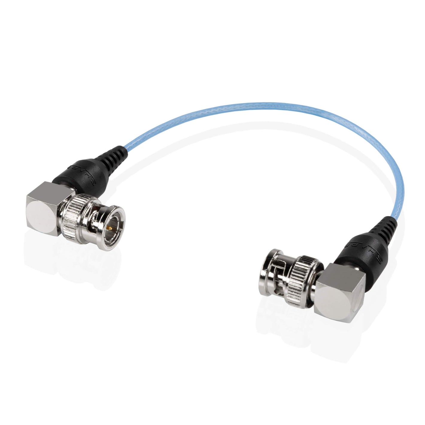 Skinny 90 Degree BNC Cable 6" Blue