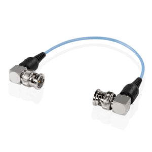 Skinny 90 Degree BNC Cable 6" Blue