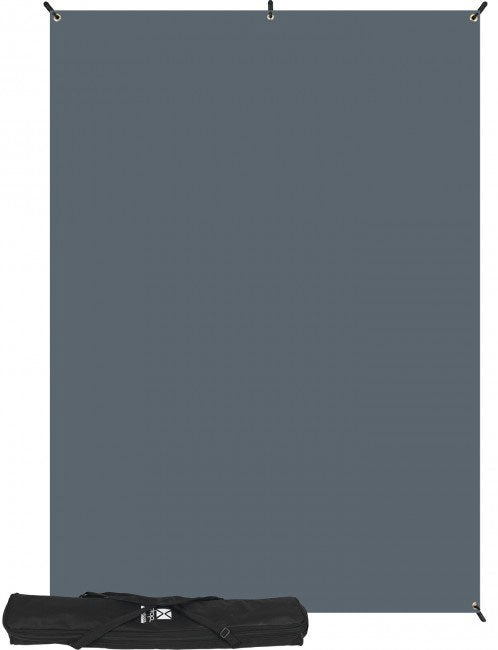 X-Drop Wrinkle-Resistant Backdrop - Neutral Gray Kit 5' x 7'