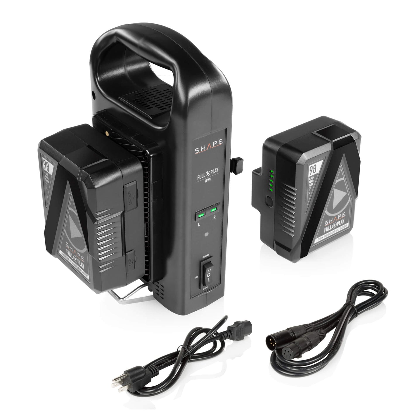 Full Play 2 Battery Kit with 2-Bay Vertical Charger - Gold Mount