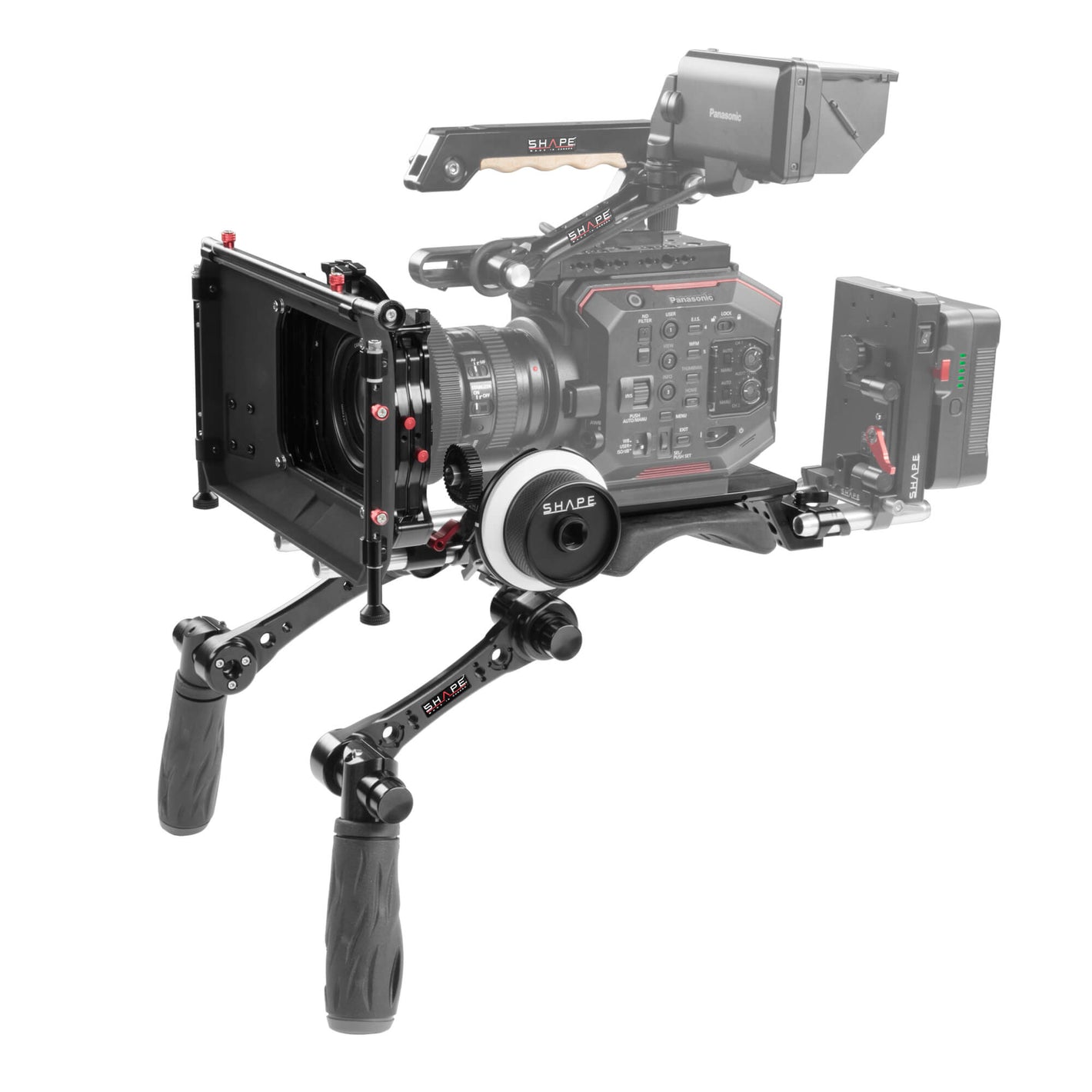 Compact Revolt Shoulder Baseplate with Follow Focus - Hand15 Shadow and Matte Box Kit