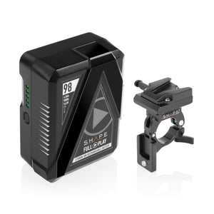 Full Play 98Wh V-Mount Battery with Clamp for 25mm Gimbal Handlebar