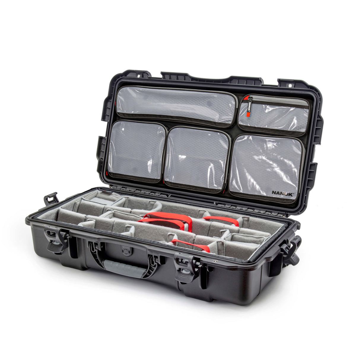Nanuk Case 980 w/lid org, w/divider - Black