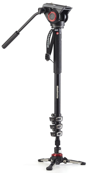 Monopode vidéo XPRO 4 sections avec tête fluide et base FLUIDTECH