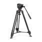 Video Alu Tripod with 500X Fluid Head for Cameras (Black)