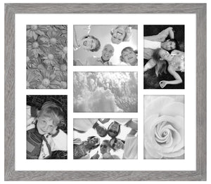 4x6 7 Opening Gray Distressed Collage Frame